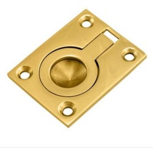 TRAP DOOR RING FLUSH FITTING BRASS 50 x 38mm Twiggs